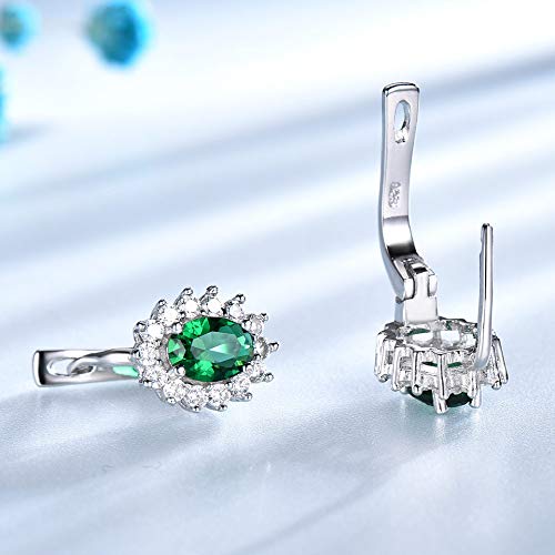 Boucles d'oreilles à clip confortables vert et bleu pour mariage