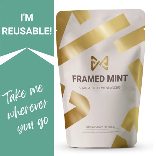 Framed Mint Silicone Bra Inserts - Push Up And Add Fullness Stay In Place Adhesive Cleavage Boosting Breast Enhancing For Dress, Swim & Everyday Wear (Medium), Clear #TOP6