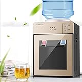 SNKOURIN Top Loading Water Dispenser,3 in 1 Chiller Dispenser Mini Water Machine Desktop Automatic Drinking,3 to 5 Gallon Water Cooler Dispenser for Home Office Coffee Tea Bar Dorm,Champagne Gold