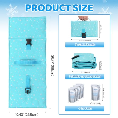 Image of Orzbow Car Seat Cooling Pad with Removable Ice Packs for Baby Toddler, Blue | Summer Baby Cooling Pad for Kids Infant, Portable Carseat Cooler for Travel to Keep Baby Comfortable
