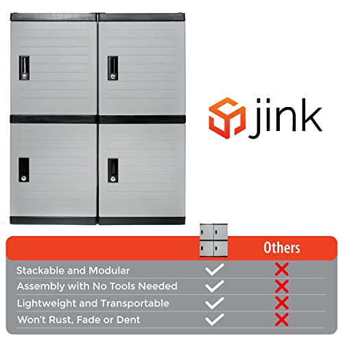 4 Door Locker Storage Cabinets - Set Of 4 Large Lockers, Connectors, 2 Keys, & 2 Shelves – Home, Office, Garage, & Bathroom Organization And Storage By Jink, 37 X 15 X 18In/Unit, 35 Gallons Each #TOP6