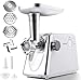 Molino de Carne Eléctrico de Acero Inoxidable, Molinillo de carne, platos de 3 tamaños, con kit de salchichas y kubbe, para uso doméstico y comercial.