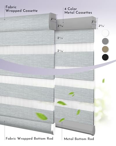 Graywind Motorized Zebra Blinds Compatible With Alexa Google Wifi Hardwired Smart Horizontal Window Blind Remote Control Light Filtering Electric Window Shades thumb #5