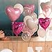 Light Pink Heart Balloons,12Pcs 18 Inch Pastel Baby Pink Helium Foil Love Heart Shaped Balloons for Bridal Wedding Engagement Party Anniversary Birthday Baby Shower Valentines Day Decorations