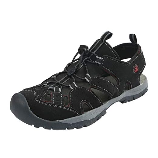 Northside Mens Burke II Sport Athletic Sandal, Black/Red, 10 M US