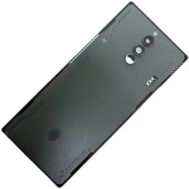 SHOWGOOD for ZTE Nubia Red Magic 8 Pro Battery Cover for RedMagic 8 Pro Rear Housing Case Cover with Lens Repalcemet (Black with Lens)