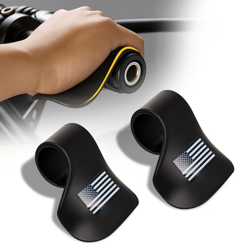 BBTO 2 Pcs Black Throttle Mounted Motorcycle Cruise Assist Wrist Hand Grips Handlebar Motorcycle Throttle Mounted Assist Oil Control ABS American Flag Decal for Scooters Electric Bike(Black)