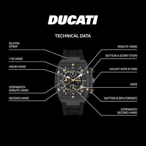 Image of Ducati Analog Black Dial Men's Watch-DTWGO0001302