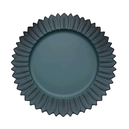 Paquete de 6 platos desechables redondos mate color teal miniatura 3