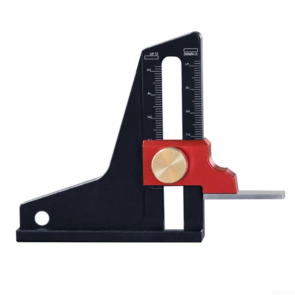 Zilimontt Jauge de hauteur et de profondeur pour table de scie, règle de coupe de machine, jauge de hauteur métrique pour mesure de hauteur/profondeur, plage de mesure 0 à 55 mm