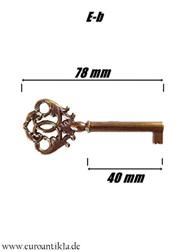 Preisvergleich Produktbild Möbelschlüssel Schlüssel Rohling Antik Messing (E-b)