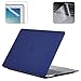 Produktbild i-Buy Gummierte Harte Schutzhülle Hülle Kompatibel für 2019 2018 MacBook Air 13 Zoll mit Retina Display & Touch ID (Modell A1932) + TPU Tastaturschutz + Schutzfolie - Navy Blau