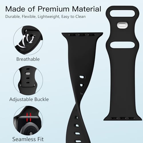Charlam Compatible with Apple Watch Straps 44mm 45mm 46mm 42mm 49mm for Men Women Sport Band Soft Silicone Replacement Strap for iWatch SE Series 11 10 9 8 7 6 5 4 3 2 1 SE 3 - Image 2