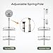 HAMITOR Corner Shower Caddy Tension Pole: 4-Tier Rust-Resistant Adjustable Bathroom Organizer Shelves - 47-121 Inch No-Drill Quick Installation - Space-Saving Storage for Renters Family - Silver Gray