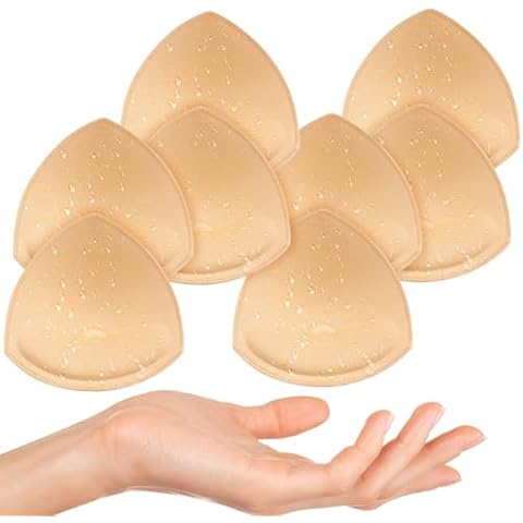 Nimiah Waterproof Bathing Suit Inserts, 4 Pairs Swimsuit Pads Inserts Push up, Removable Bra Cup Inserts for Swimsuits Bikinis Sports Bra Cover
