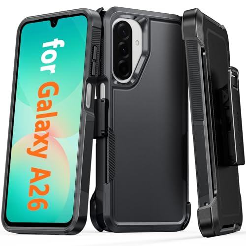 FNTCASE for Samsung Galaxy A26-5G Case with 360 Rotatable Belt-Clip Holster