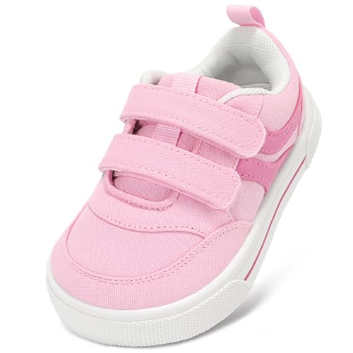 STQ KIDS Baby Shoes Girls Wide Toe Box Sneakers Walking Non-Slip Zero Drop First Walker Shoe Water Pink Infant 4