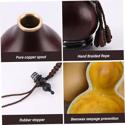 Gourde rétro en calebasse pour randonnée et pique-nique chic 500ml - 6