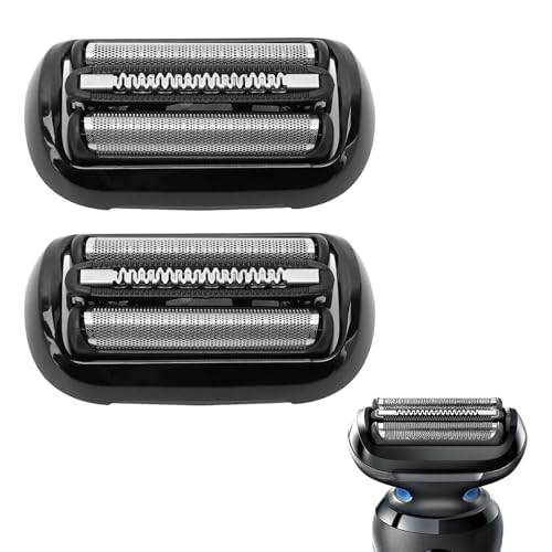 2 Pack 53B Replacement Shaver Heads Compatible with Series 5/6 - Compatible with 5020cs/5018s/5035s/5049cs/5050cs/6020s/6040cs/6075cc/6072cc/6090cc Black