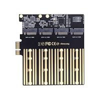 chenyang M.2 SSD auf PCI-E X1 Adapter 4 SATA SSD auf PCIe 3.0/4.0 Erweiterungskartenadapter ASM1064 Chipsatz mit 12cm PCI-E Halterung – Ansicht 8