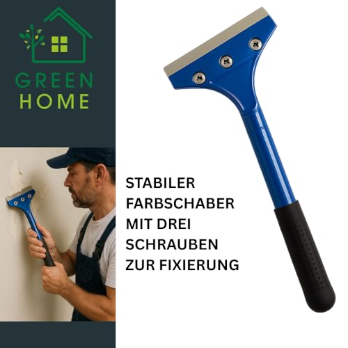 GREEN HOME | Stachelwalze 150 × 500 mm mit Teleskopstiel & Tapetenschaber | Profi Renovierset zum Perforieren & Entfernen von Tapeten | Igelwalze, Nagelroller, Tapetenigel, Stachelroller