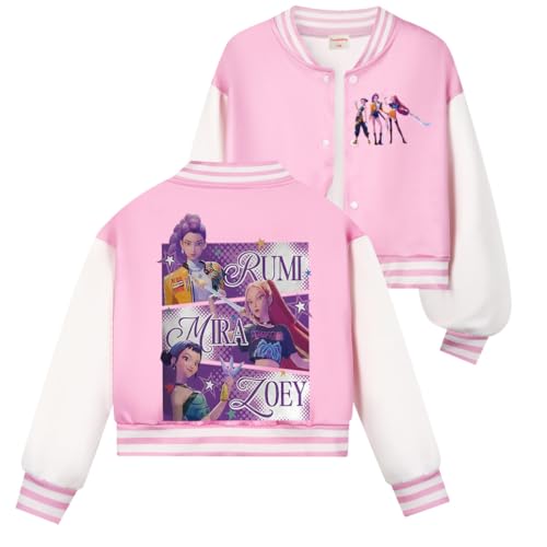 Funykiding Kids YouTube Gamer Unisex Zip Pop Baseball Jumpers Boys Girls Jacket Sporting Hoodies Running Outfit (Pink,5 Years)