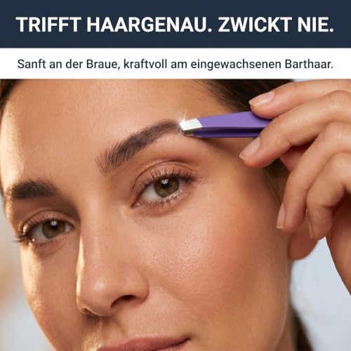 KLINGENHELD® Haargenaue Pinzette - greift jedes Haar beim 1. Versuch ohne durchrutschen - Pinzette Augenbrauen Zupfen handgeschliffen… – Ansicht 6