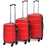 Generisch 3-TLG. Hartschalenkoffer-Set Rot 45,5/55/66 cm,Taschen & Koffer,Reisekoffer-91143