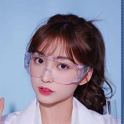 LAIYOHO 2 Stück Schutzbrille mit kratzfesten Brillengläsern UV-Schutz Erwachsene Überbrille für Baulabor Chemieunterricht.