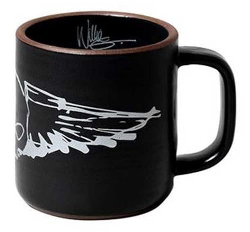 Harley-Davidson Willie G Skull Silver Wings Handmade Pottery Mug - 14 oz. Black