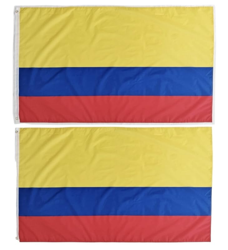 Kolumbien Flagge 90 X 150 Cm – Aus 210D Nylon, Wetterfest, Mit 2 Messingösen & Verstärkten Nähten