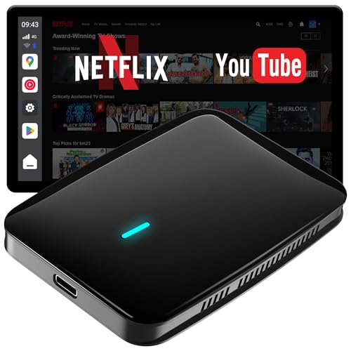 ATOTOSELECT Magic CarPlay Box Android Auto - Smart AI Magic Video Box with Built-in Android Multimedia System, Enjoy Video & Music Apps, Navigation, AI Voice, Plug & Play for Factory Wired CarPlay