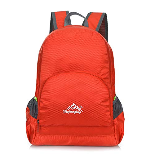 SZBTF Mochila Plegable Ultraligera de 20 l para Hombre y Mujer, Ultraligera y Resistente a la Humedad, para Llevar en la Escuela o al Aire Libre, Rojo, 10.2X5.9X15.7
