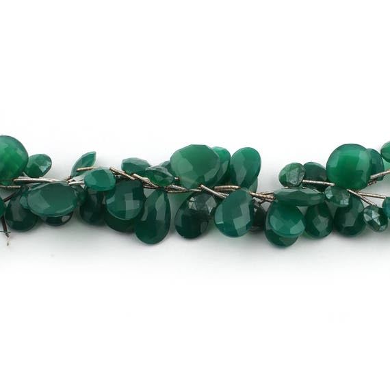 Onyx vert naturel cœur facetté 10-20mm pour cadeau bijoux personnalisés