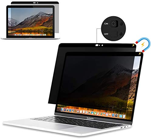 Coolreall Magnetic Privacy Laptop Screen Filter, Compatible with MacBook Pro,Blue Light Blocking & Anti Glare Screen Protector, Easy On-Off Anti Spy Filter with Webcam Cover (16 inch)