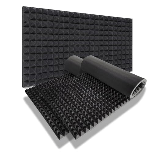 Image of Pyramid Soundproofing Studio Acoustic Foam 6'x3' - 2 Inches ( 2 Sheet ) Inches High Density, Soundproof Foam, Noise Reduction,Echo Absorption (Studio Charcoal, 2 Sheet /(6'x3'))