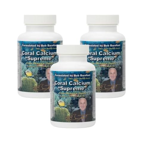 Bobs Best Coral Calcium Supreme I 100% Pure Marine Coral, 74 Trace Minerals I 90 Capsules, Pack of 3 Cover