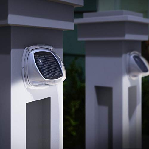 Solalite® luces solares para valla de jardín, 4 luces LED decorativas, inalámbricas, resistentes a la intemperie, para exteriores, 4 unidades