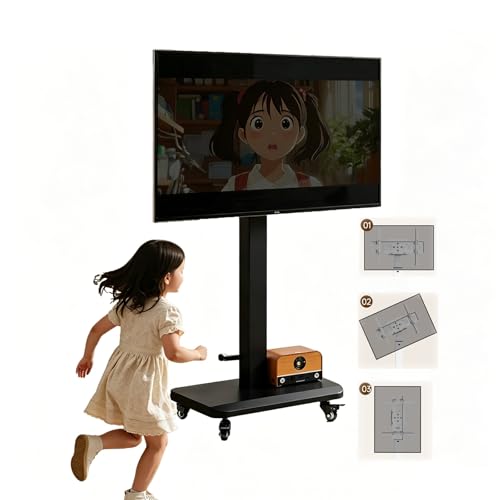 Soporte móvil para TV con ajuste de altura y ruedas miniatura 1