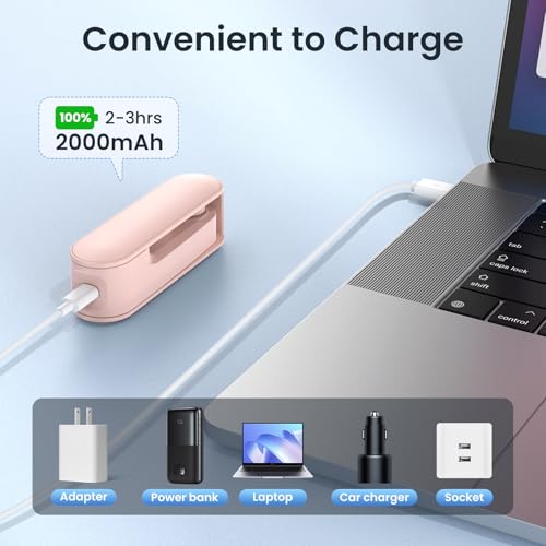Mini Handventilator, 2 Geschwindigkeiten und 14 Laufzeit Handventilator USB-wiederaufladbarem mit 1000mAh Akku, Leise und Leistungsstark, Tragbarer Ventilator für Reisen, Büro, Zuhause & Outdoor 6