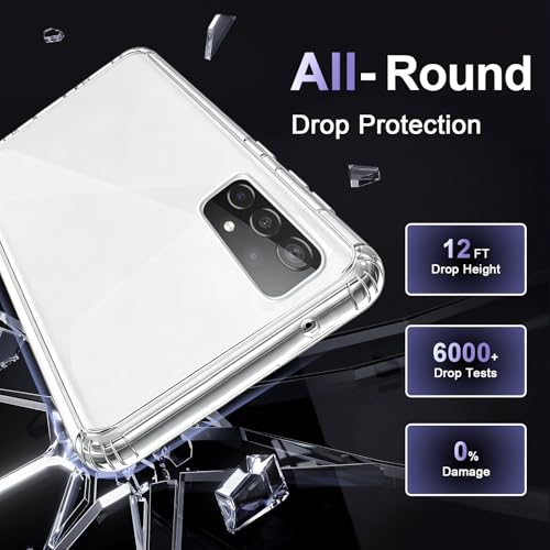 Image of Case for Samsung Galaxy A52, Military Grade Drop Protection Phone Case, Yellowing Resistant, Anti-Scratch Hard PC Back, Shockproof Hard Ultra-Thin Protective Cover, Clear