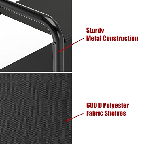 SIMPLE HOUSEWARE Coat Rack with Storage Shelf, Freestanding Hall Tree with Hooks for Entryway, Bedroom, Office, Black Metal Clothes Hanger Stand for Coats, Hats, Jackets, Bags - Black - Image 4