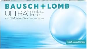 Bausch + Lomb Ultra, sphärische Premium Monatslinsen, Kontaktlinsen weich, 6 Stück BC 8.5 mm/DIA 14.2 / -2.50 Dioptrien