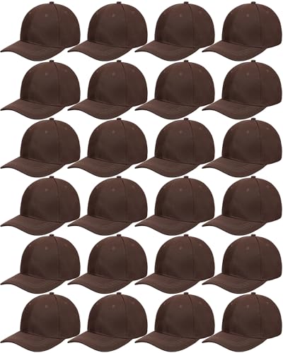 Image of Handepo 24 Pcs Blank Baseball Caps Adjustable Back Strap Unisex Blank Design Caps Plain Unisex Hats for Men Women