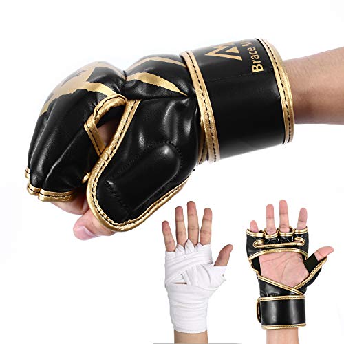 image for Brace Master MMA Gloves UFC Gloves Boxing Gloves for Men Women Leather