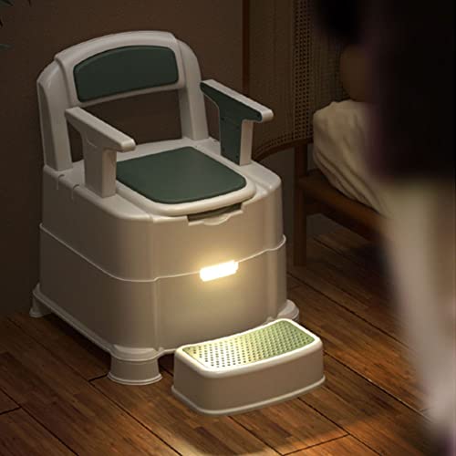 Silla sanitaria para adultos mayor, silla portátil para inodoro, uso dual para dormitorio y cuclillas miniatura 1