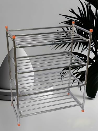 Image of Stainless Steel Shoe Rack Multilayer /Book Shelves /Multipurpose Rack (4 Shelves)