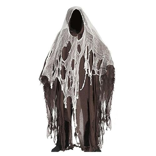 SHINROAD Accessoires de décoration Zombies Haunted House Cosplay Halloween Cloak Costumed Costume Long Wizard Cape avec des Accessoires de PNJ de Maillage...
