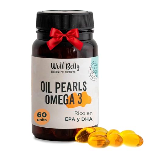 Wolf Belly – Omega 3 para Perros y Gatos 100% Natural (60 Cápsulas) con EPA y DHA | Aceite de Pescado Puro | Piel Sana, Pelaje Brillante y Articulaciones Fuertes | Sistema Inmune - Producido en Europa