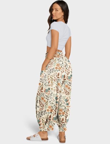 Image of TARSE Women's Linen Wide Leg Pants Baggy High Waist Palazzo Pants
